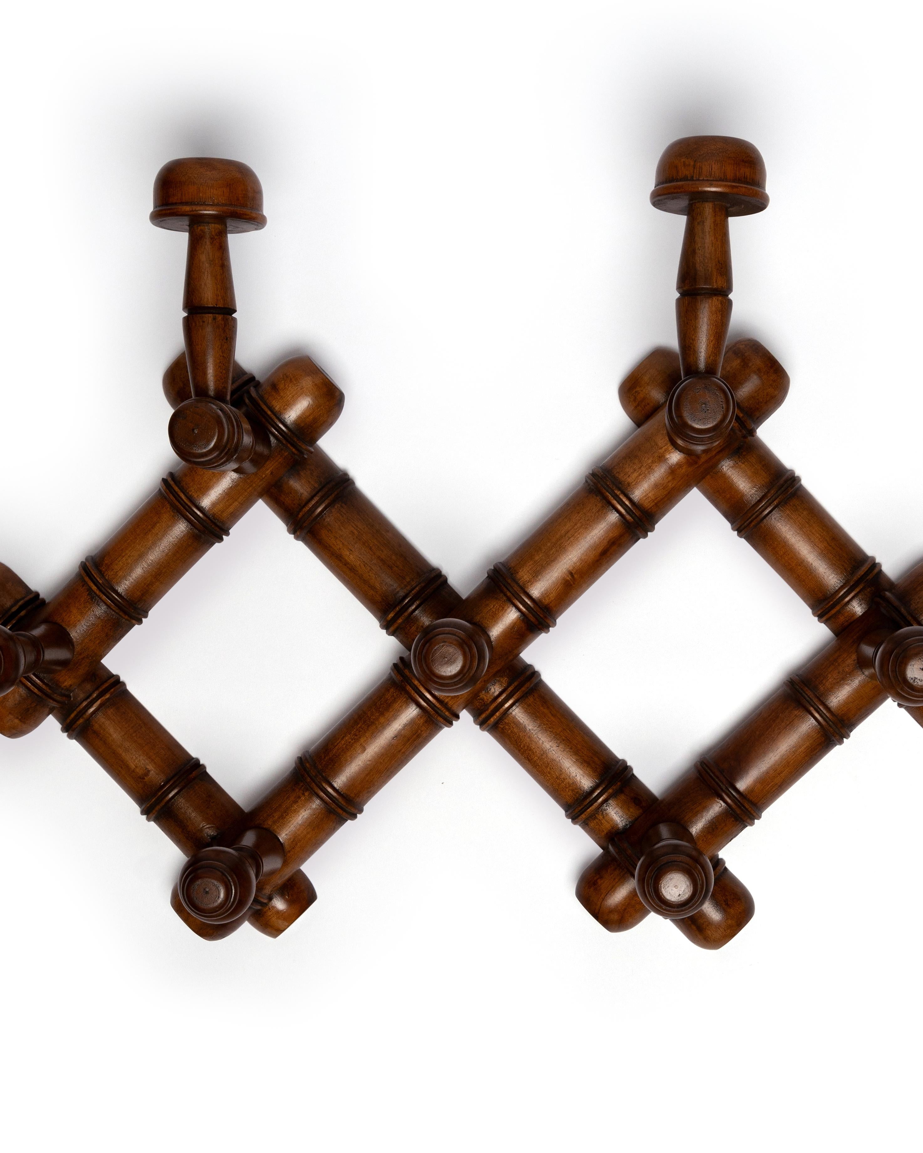 Our handcrafted, 7 hook wooden coat rack is both elegant and nostalgic. The perfect spot to hang your coats, hats and handbags.

W62cm x D20cm x H43cm

