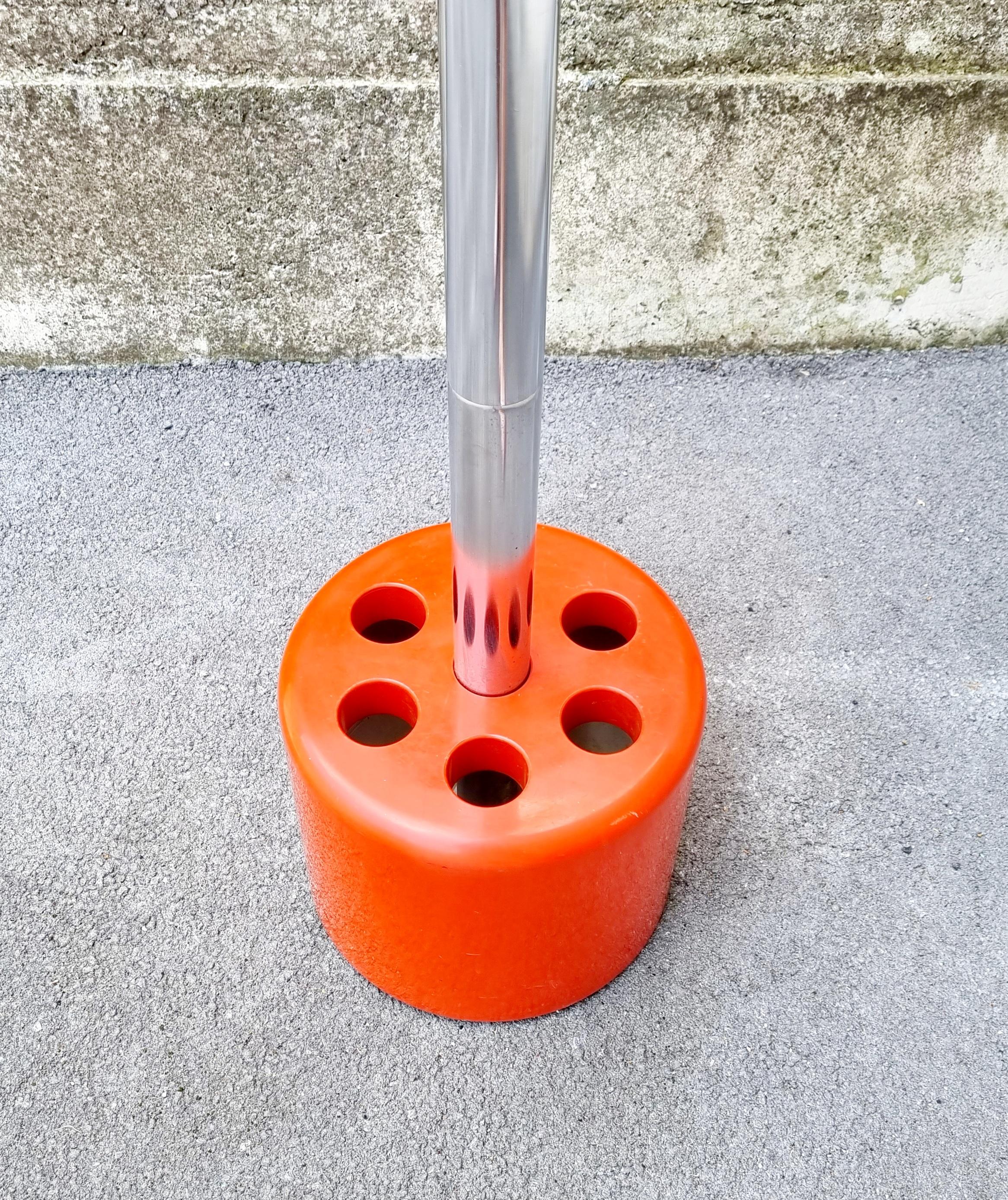 Steel Coat Rack and Umbrella Stand, Designed by Lucci & Orlandini, Velca, Italy 70s For Sale