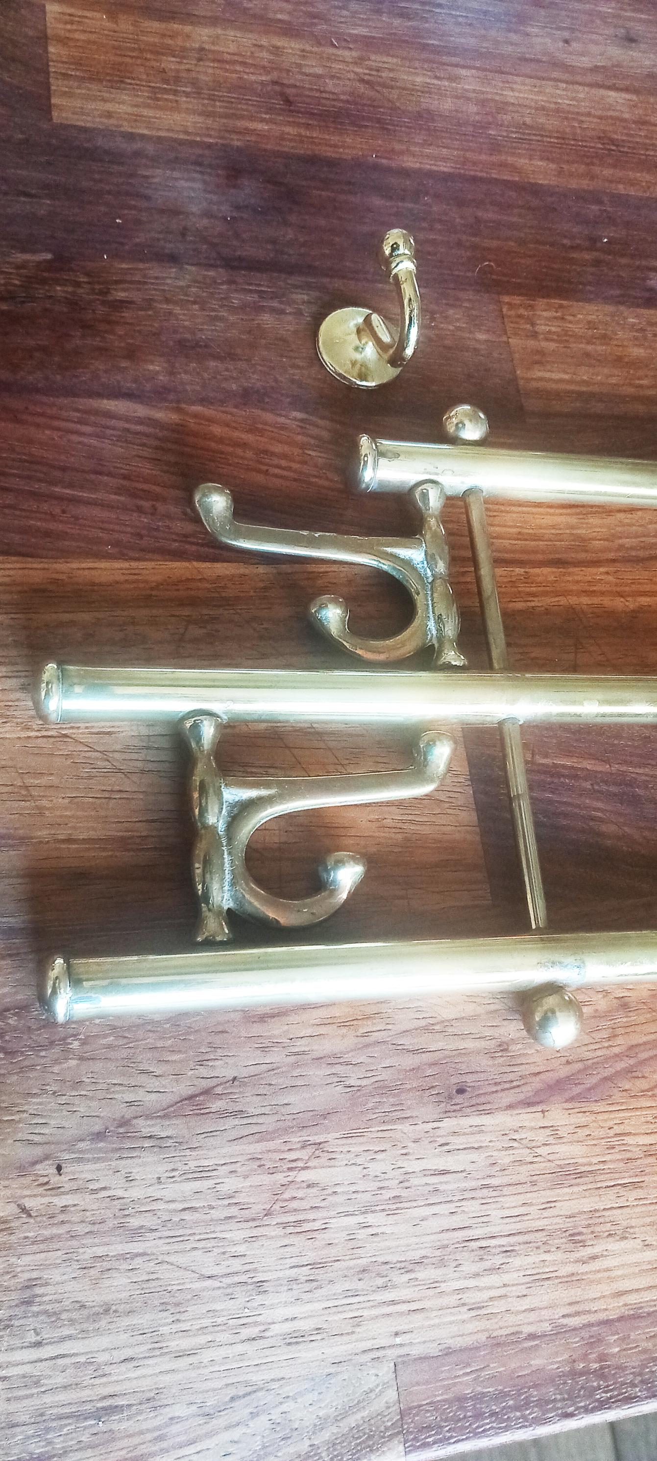 Art Deco Coat Rack Brass With 7 Folding Hooks For Sale