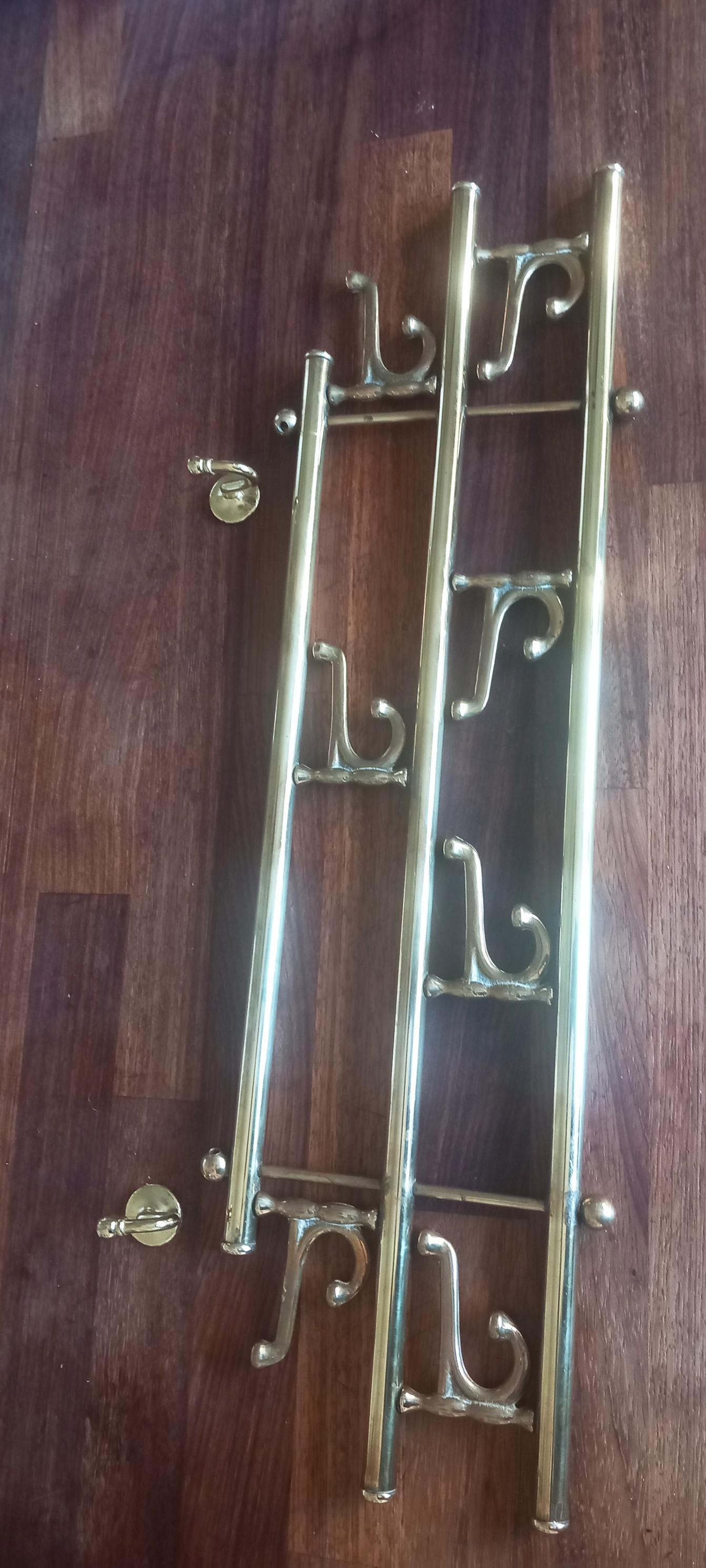 Coat Rack Brass With 7 Folding Hooks For Sale 1
