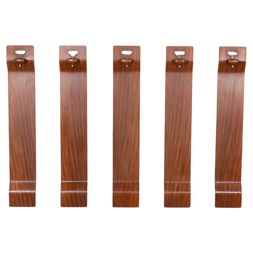 Coat rack by Gianfranco Frattini in mahogany and metal 1960