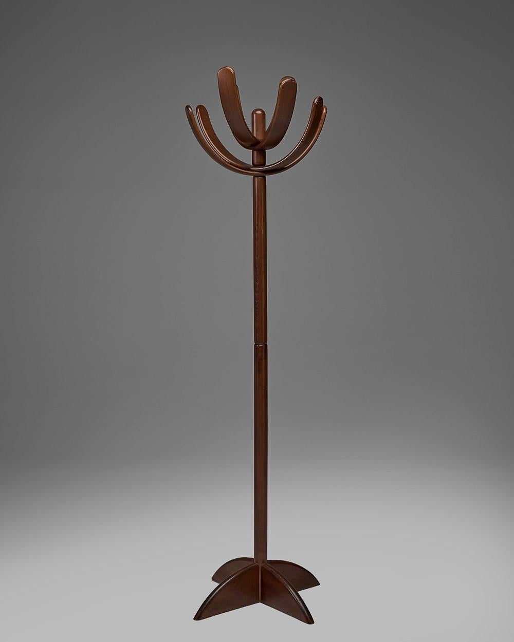 This Lacquered beech Cactus coat rack by Mario Pasquinelli.

It was produced in Italy between 1970 and 1979, by Pallavisini Italia (Udine).
This free-standing model entitled 