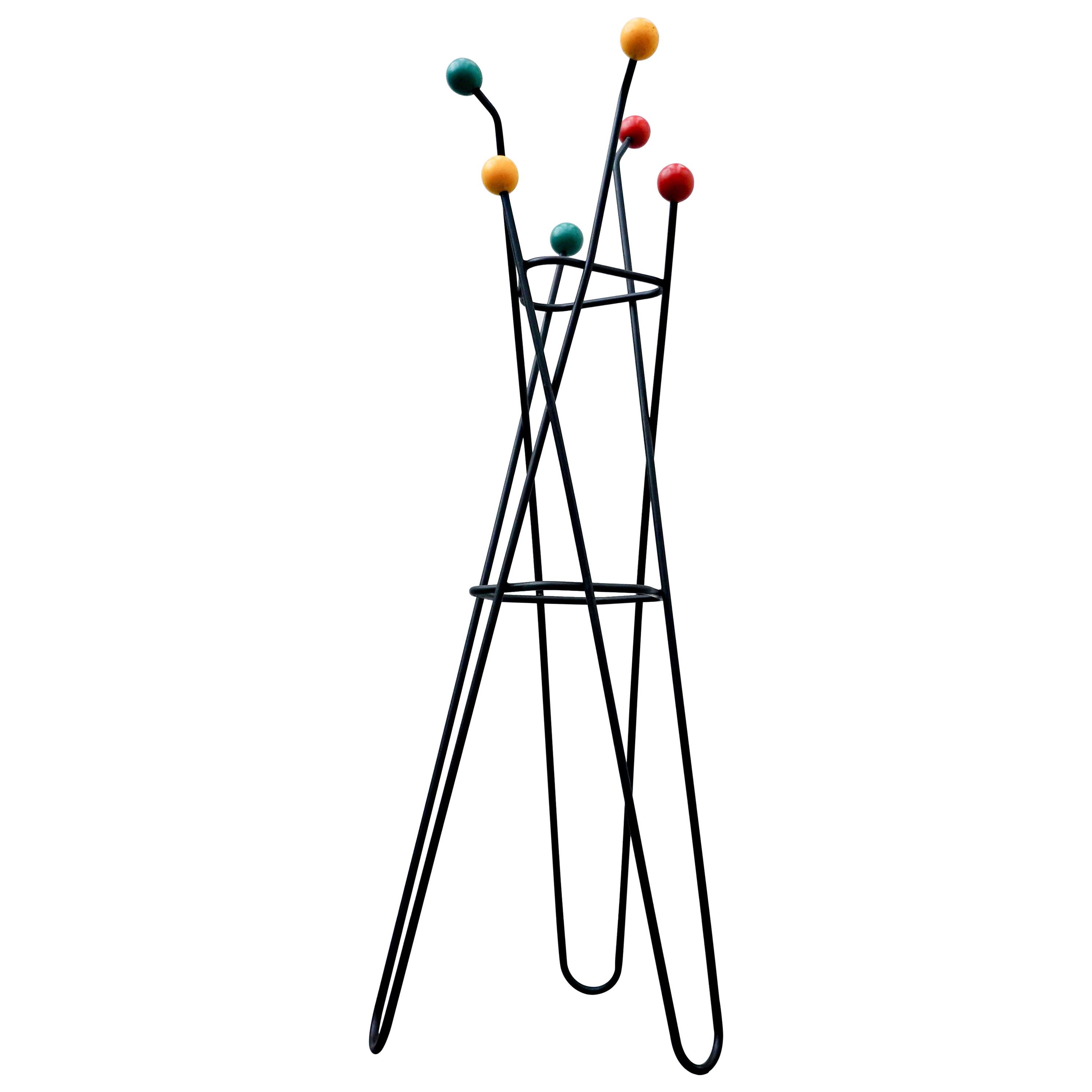 Mid-Century Modern Coat Rack "Clef de sol" by Roger Ferraud, 1950s For Sale