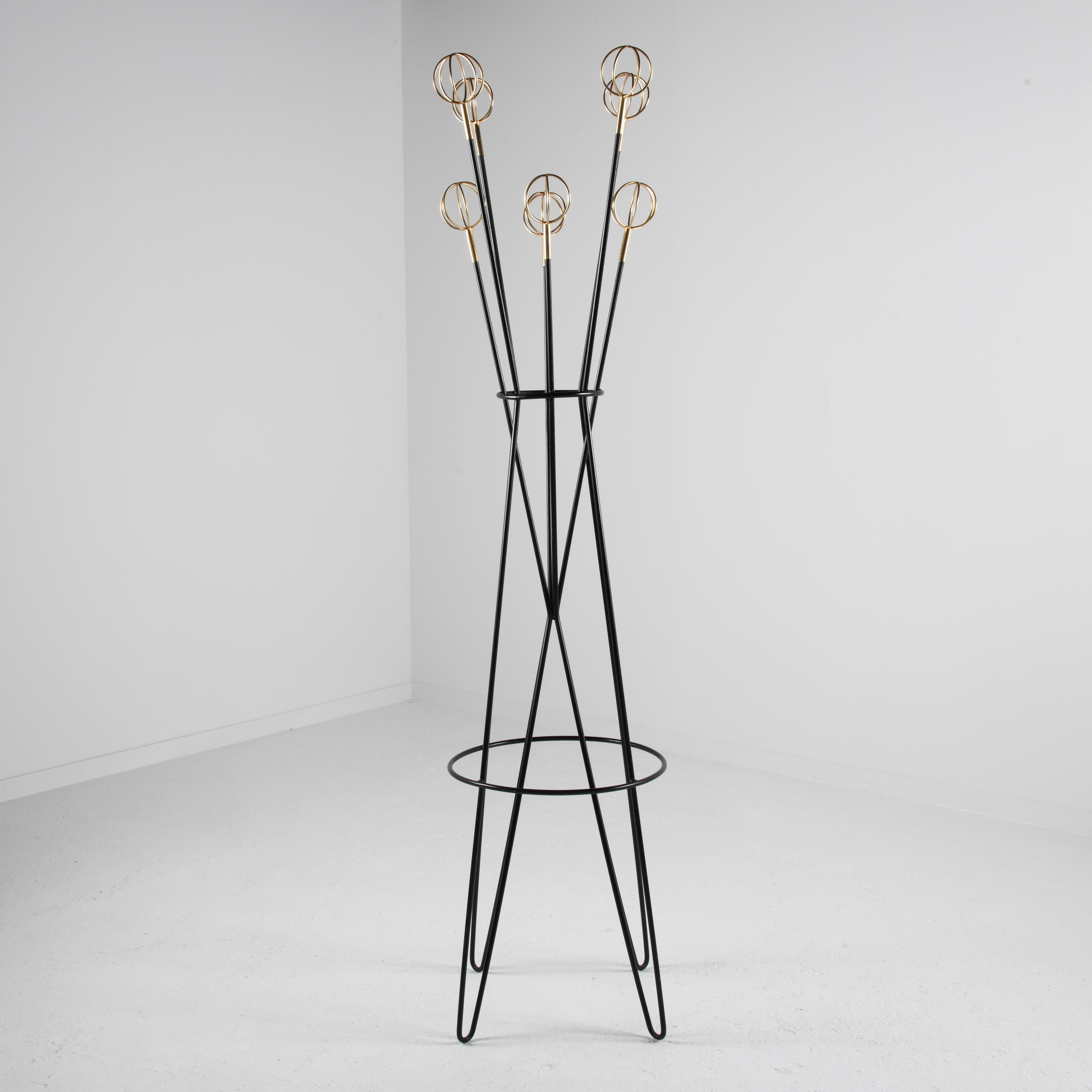 Mid-Century Modern Coat rack designed by Roger Feraud France 1950s model Astrolabe For Sale