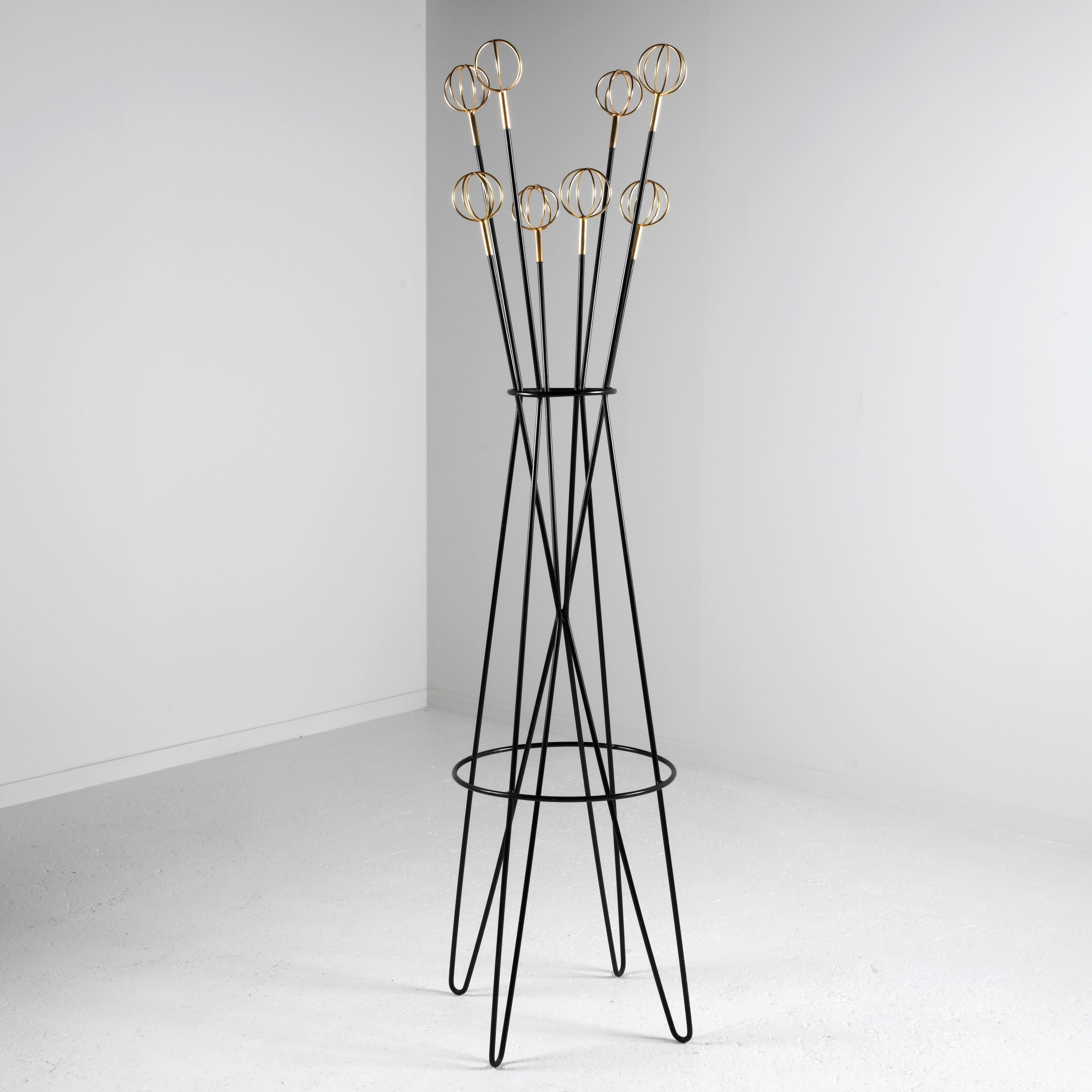 French Coat rack designed by Roger Feraud France 1950s model Astrolabe For Sale