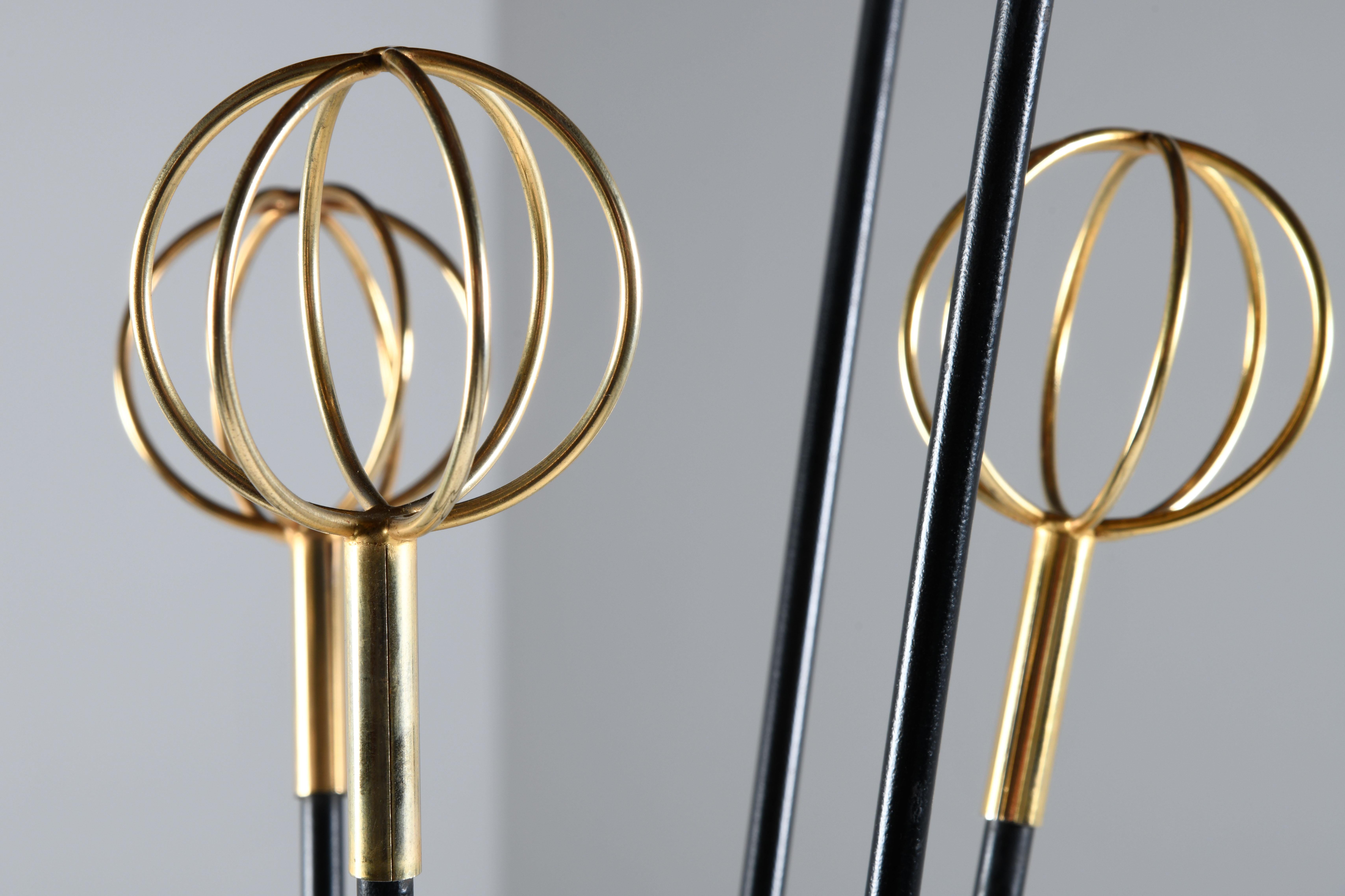 Brass Coat rack designed by Roger Feraud France 1950s model Astrolabe For Sale