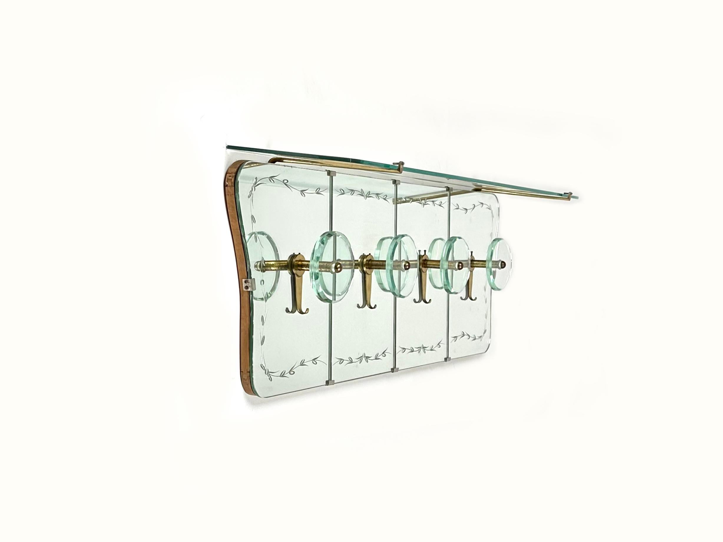 coat rack with mirror and shelf