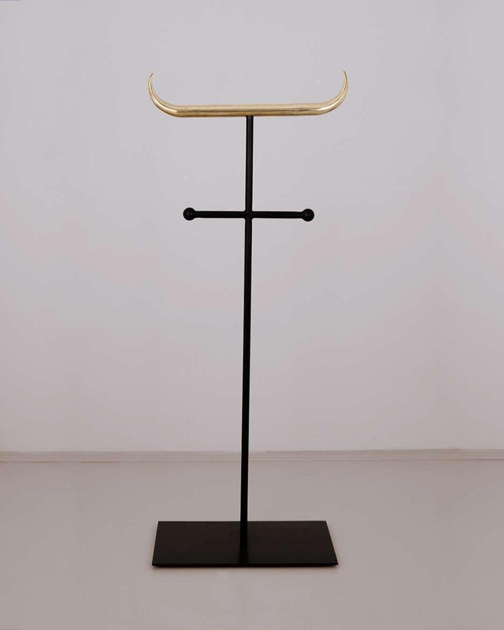 Minotauro II
Contemporary coat rack, in cast brass and carbon steel finished with matte black electrostatic paint.

Produced in São Paulo, Brazil.

This coat rack was meticulously handmade by master artisans one delicate piece at a time. It is