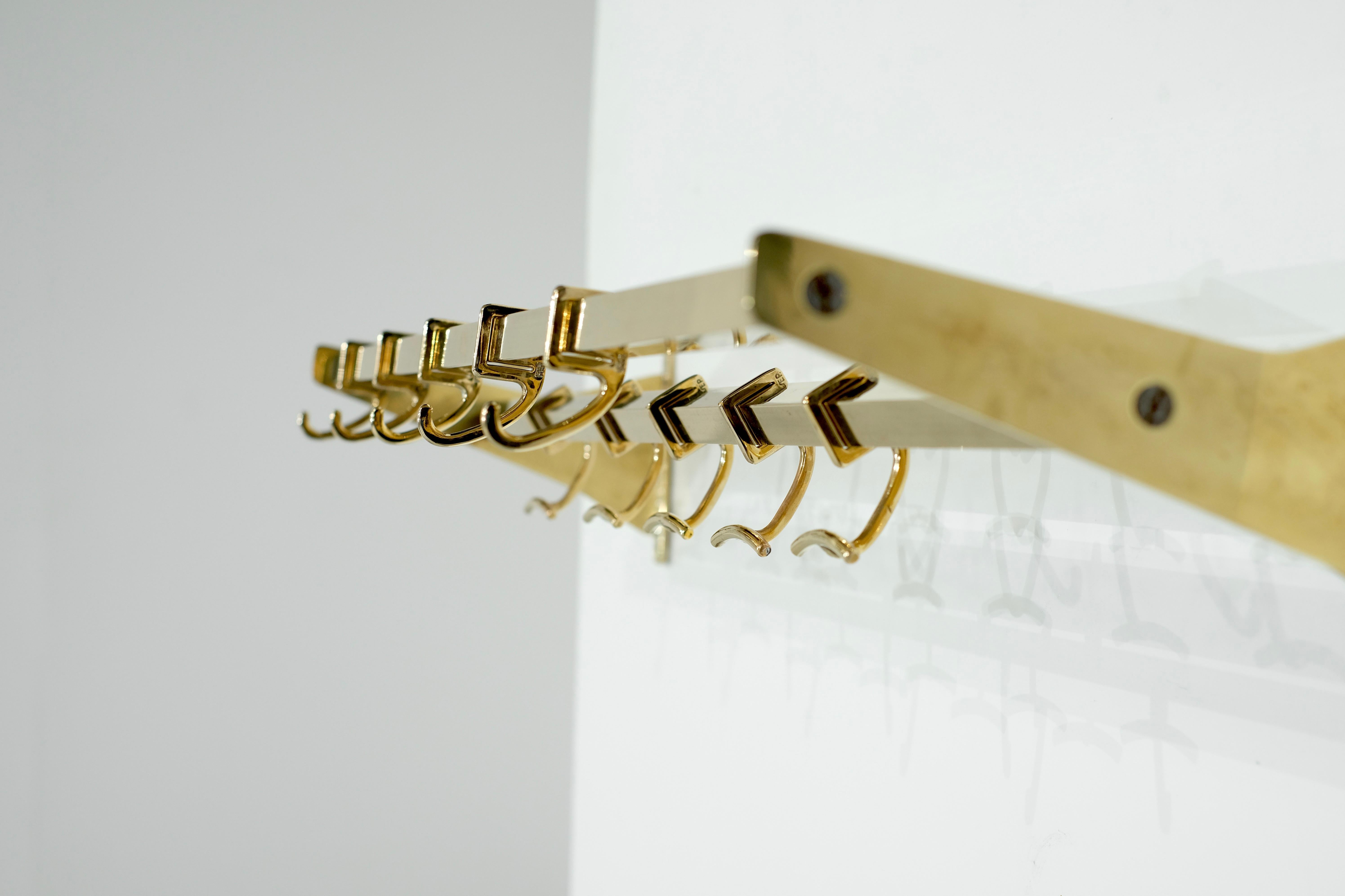 Coat Rack in complete Brass, Italy 1950s. 9