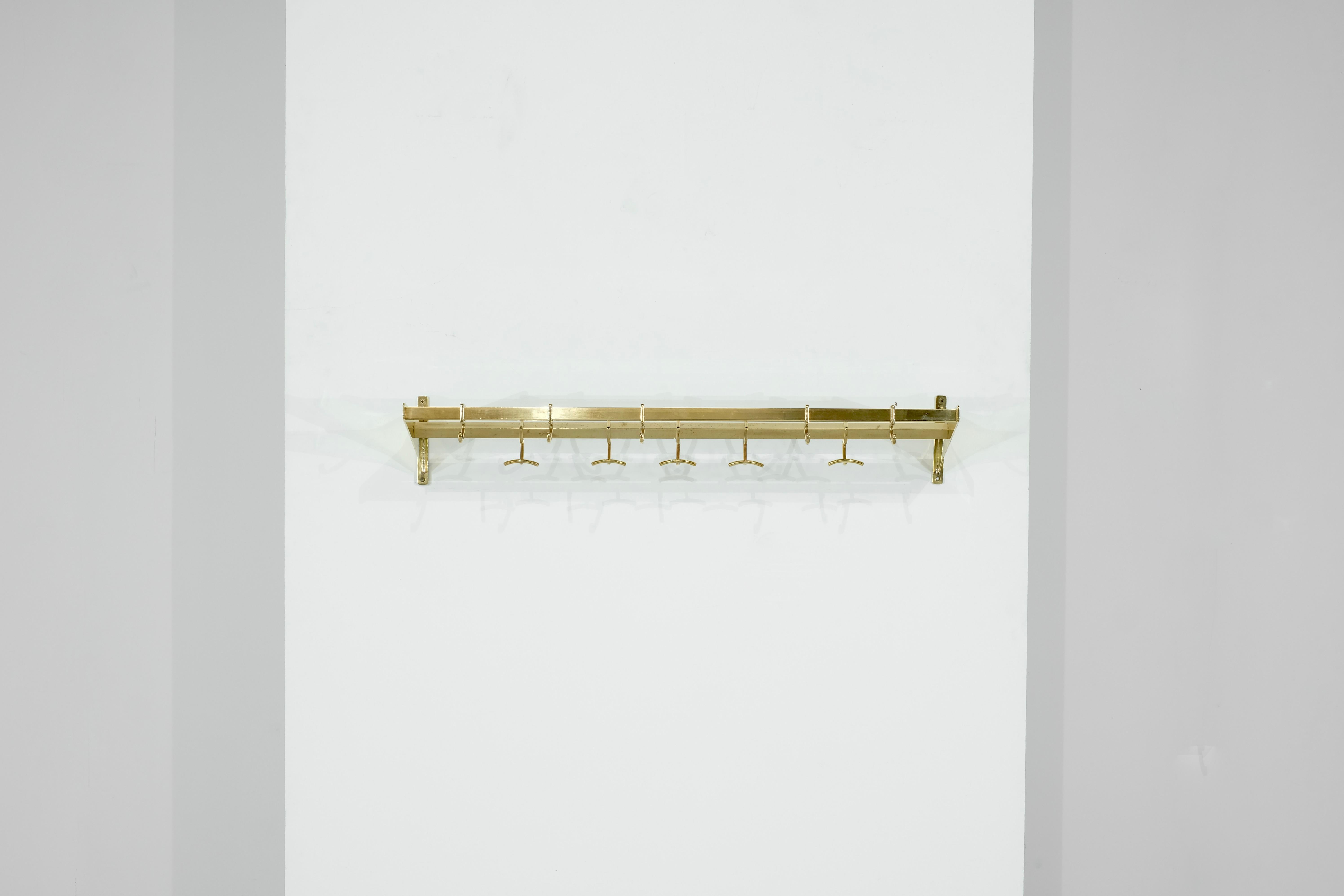 Italian Coat Rack in complete Brass, Italy 1950s.