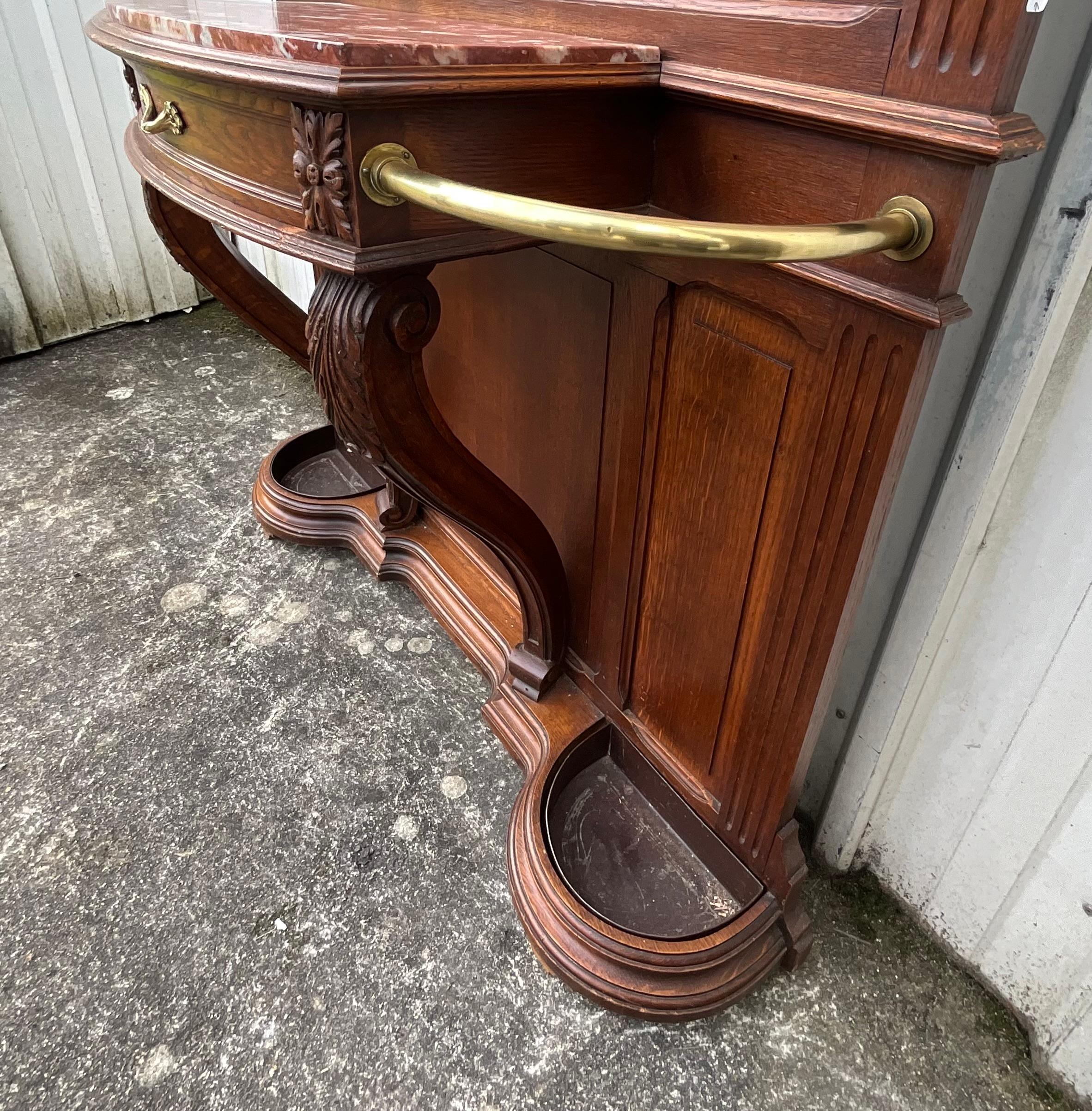 Coat Rack In Solid Oak Late 19th Louis Philippe Style For Sale 7