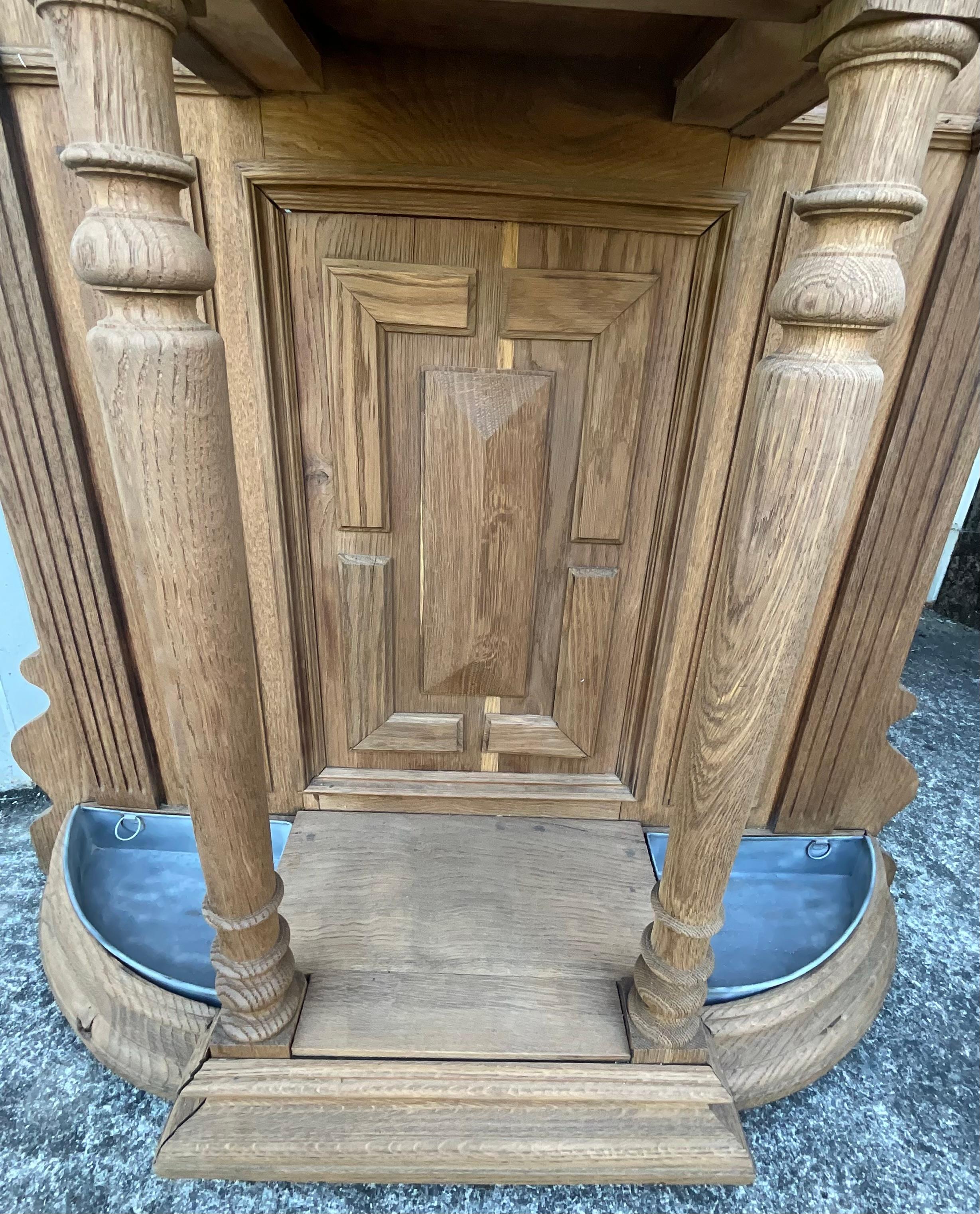Coat Rack In Solid Oak Late 19th Louis Philippe Style 7