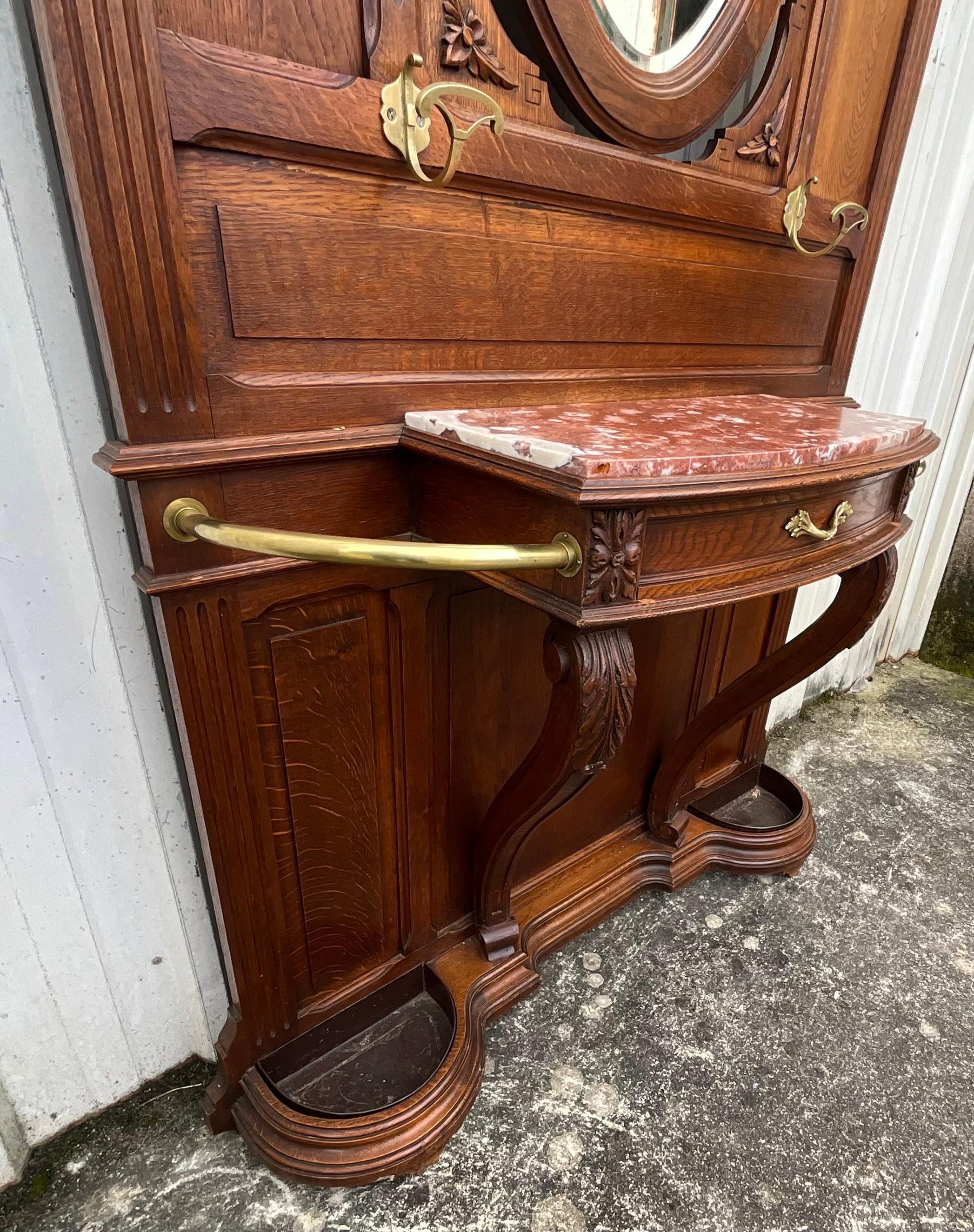 Coat Rack In Solid Oak Late 19th Louis Philippe Style For Sale 8