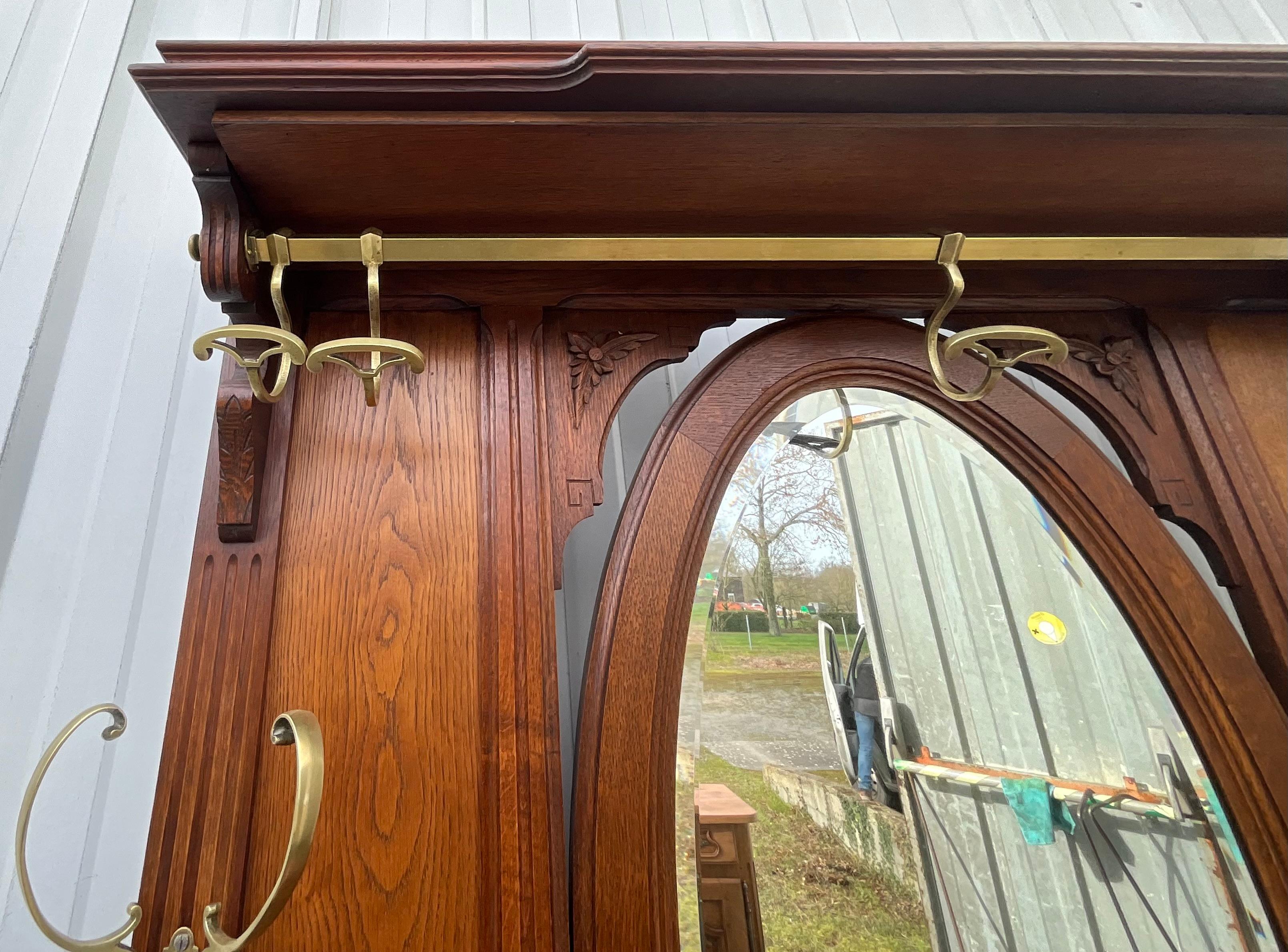 Coat Rack In Solid Oak Late 19th Louis Philippe Style For Sale 1