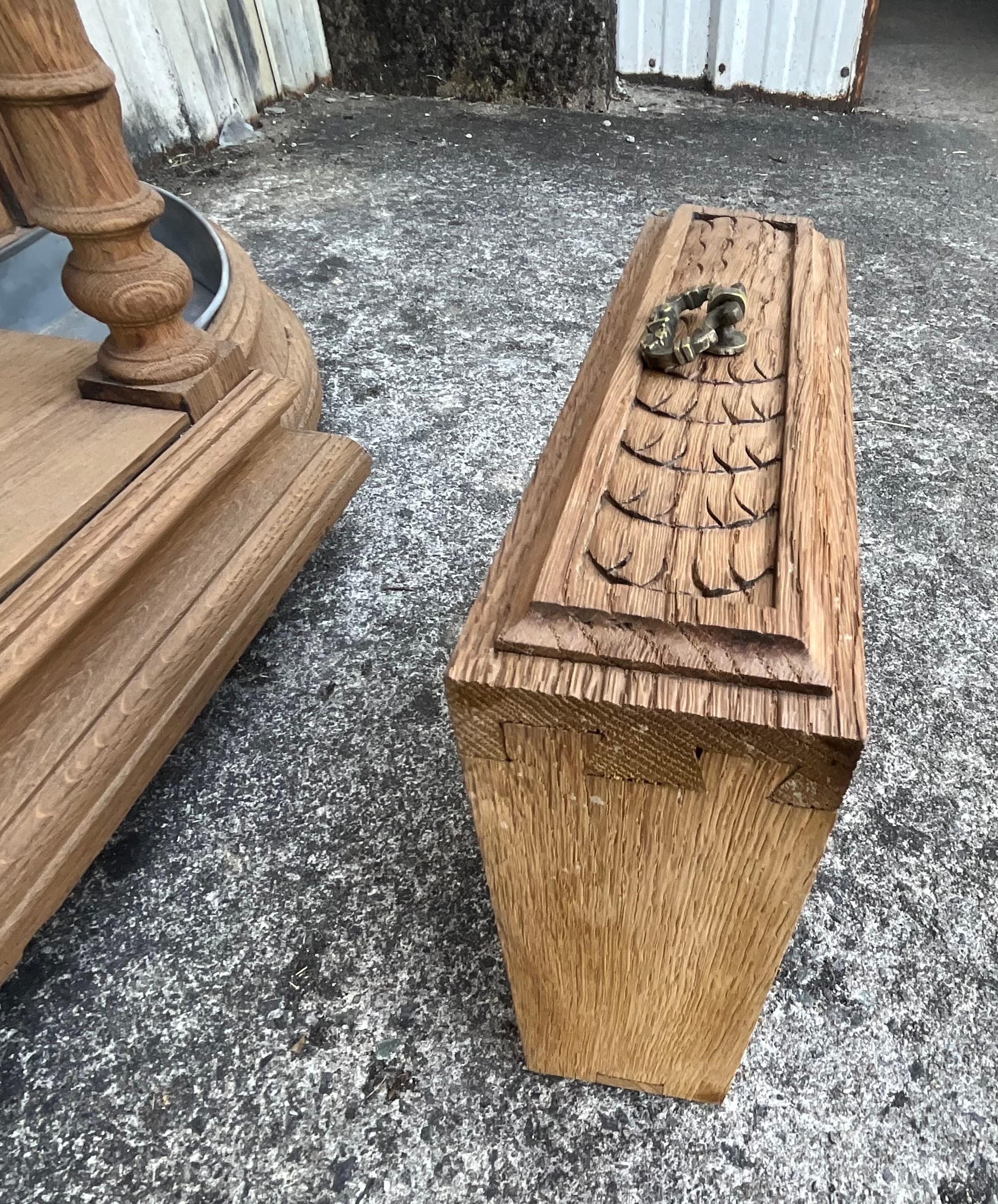Coat Rack In Solid Oak Late 19th Louis Philippe Style 4