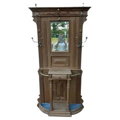 Antique Coat Rack In Solid Oak Late 19th Louis Philippe Style