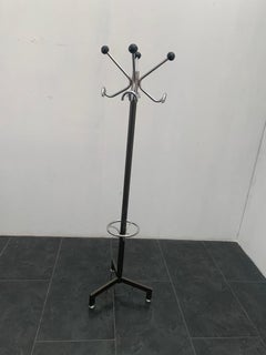 Coat Rack in Steel and Anthracite Lacquer, 1970s