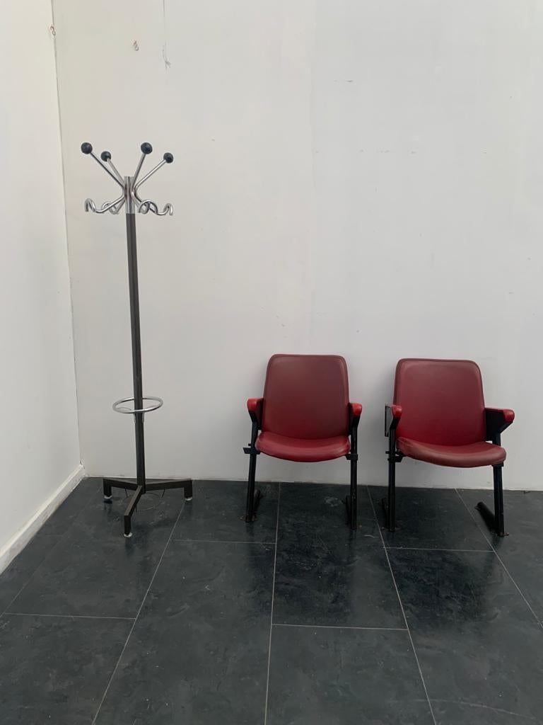 Coat Rack in Steel and Anthracite Lacquer, 1970s For Sale 4
