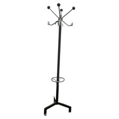 Vintage Coat Rack in Steel and Anthracite Lacquer, 1970s