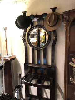 Coat rack in wood , 1900,  Arts and Crafts, Attributed to Wylie and Lochhead