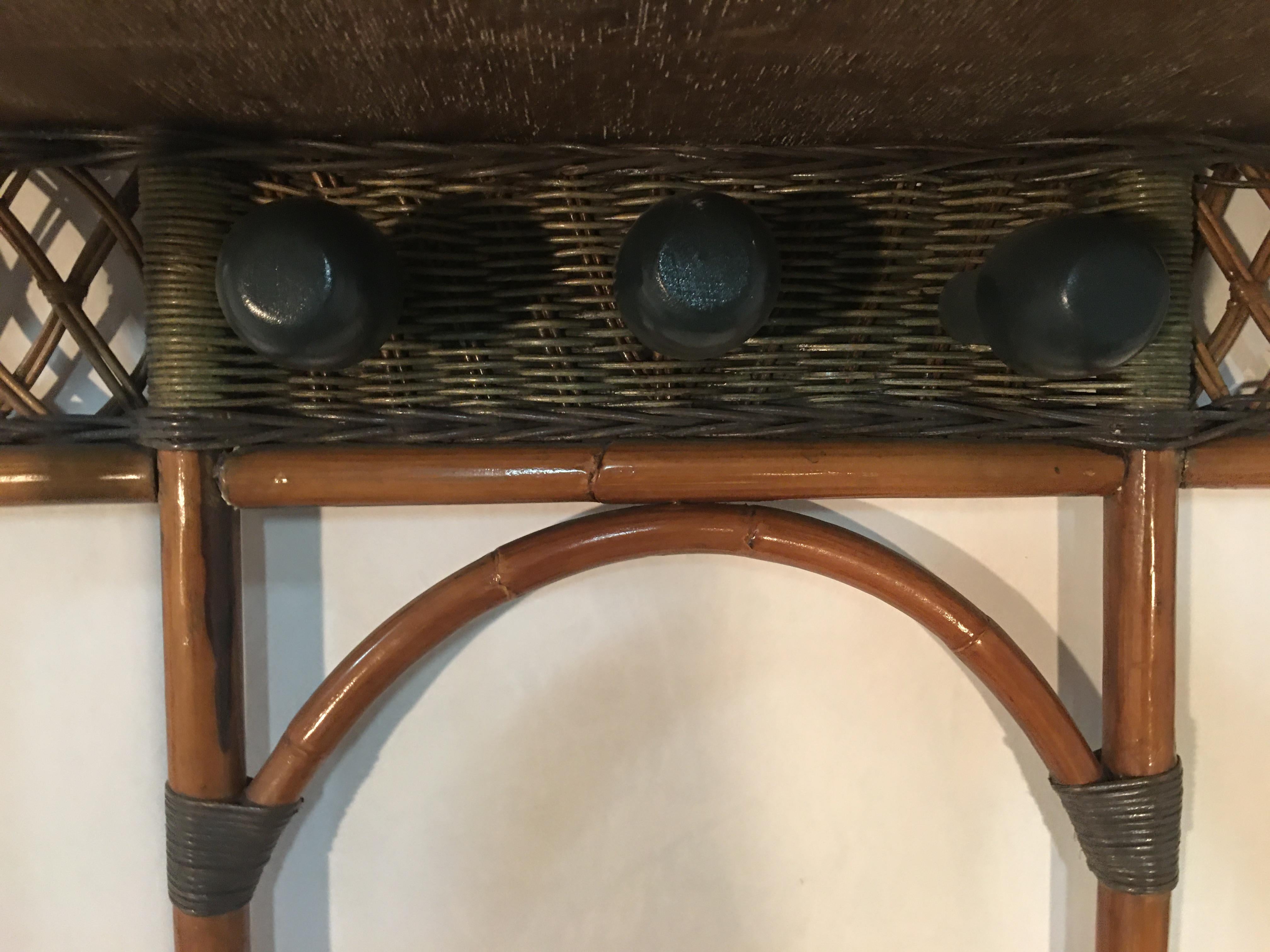 Coat Rack, Rattan, French, XXth In Fair Condition For Sale In Nice, FR