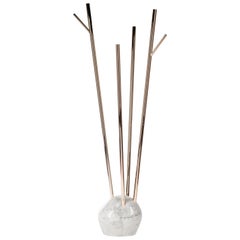 Coat Rack UnNatural Collection Rays, Marble and Galvanized Metal, Italy