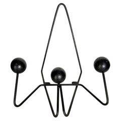 Coat Rack with Black Balls, France, 1960s