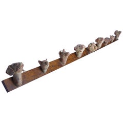 Coat Rack with Cat and Dog Heads