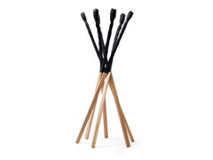 Coat Stand / Coat hanger Mogg – MATCH – Black-Stained Solid Beech