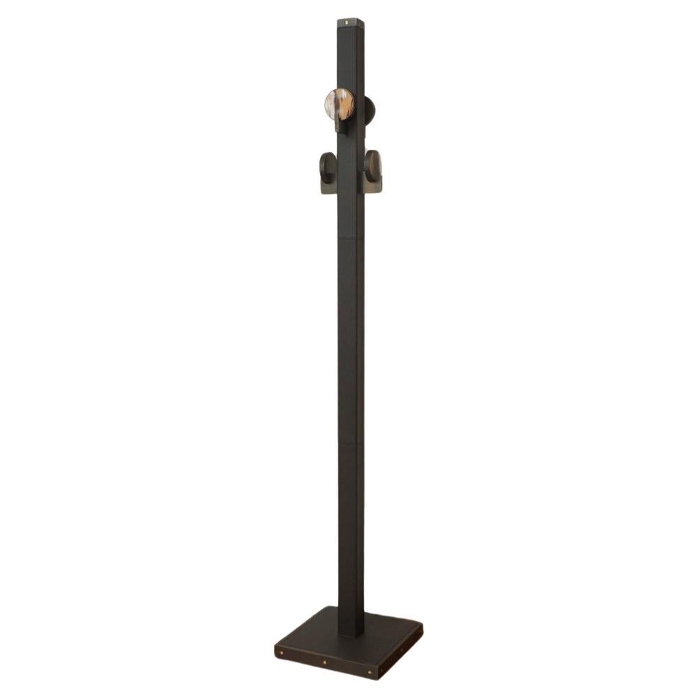 Coat Stand in Leather and Horn