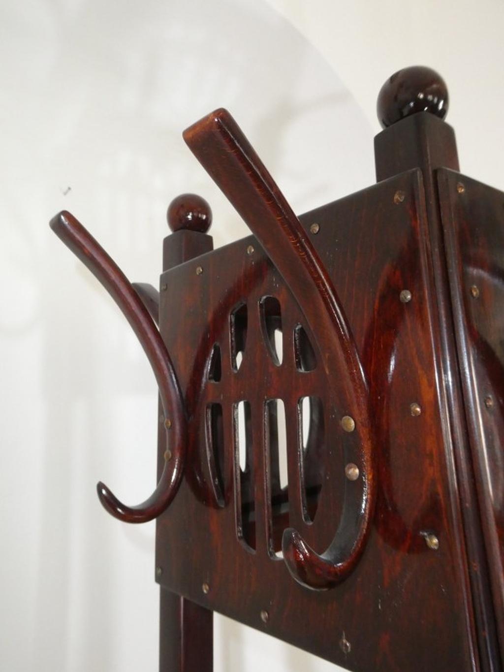 Coat stand no.1098 by Josef Hoffmann for J.J.Kohn. Professionally stained and repolished.