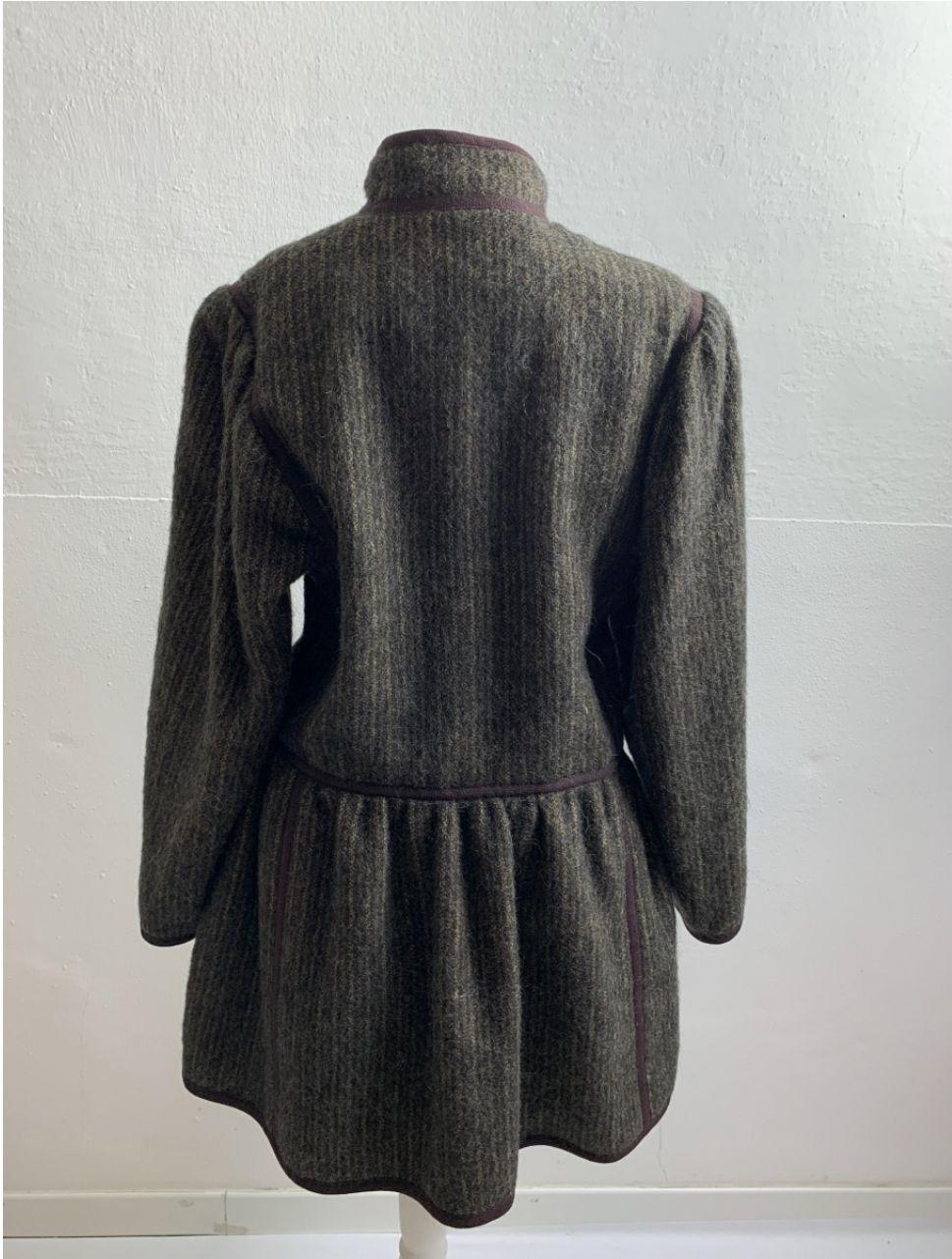 Black Coat Yves Saint Laurent Russian collection 1976 For Sale