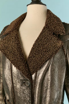 Coated Shearling single-breasted coat CHRISTIAN DIOR by JOHN GALLIANO