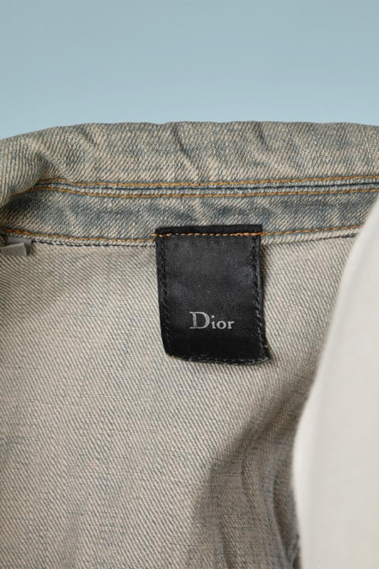 Coated sleeveless denim jacket Dior ( by Hedi Slimane)  In Excellent Condition For Sale In Saint-Ouen-Sur-Seine, FR