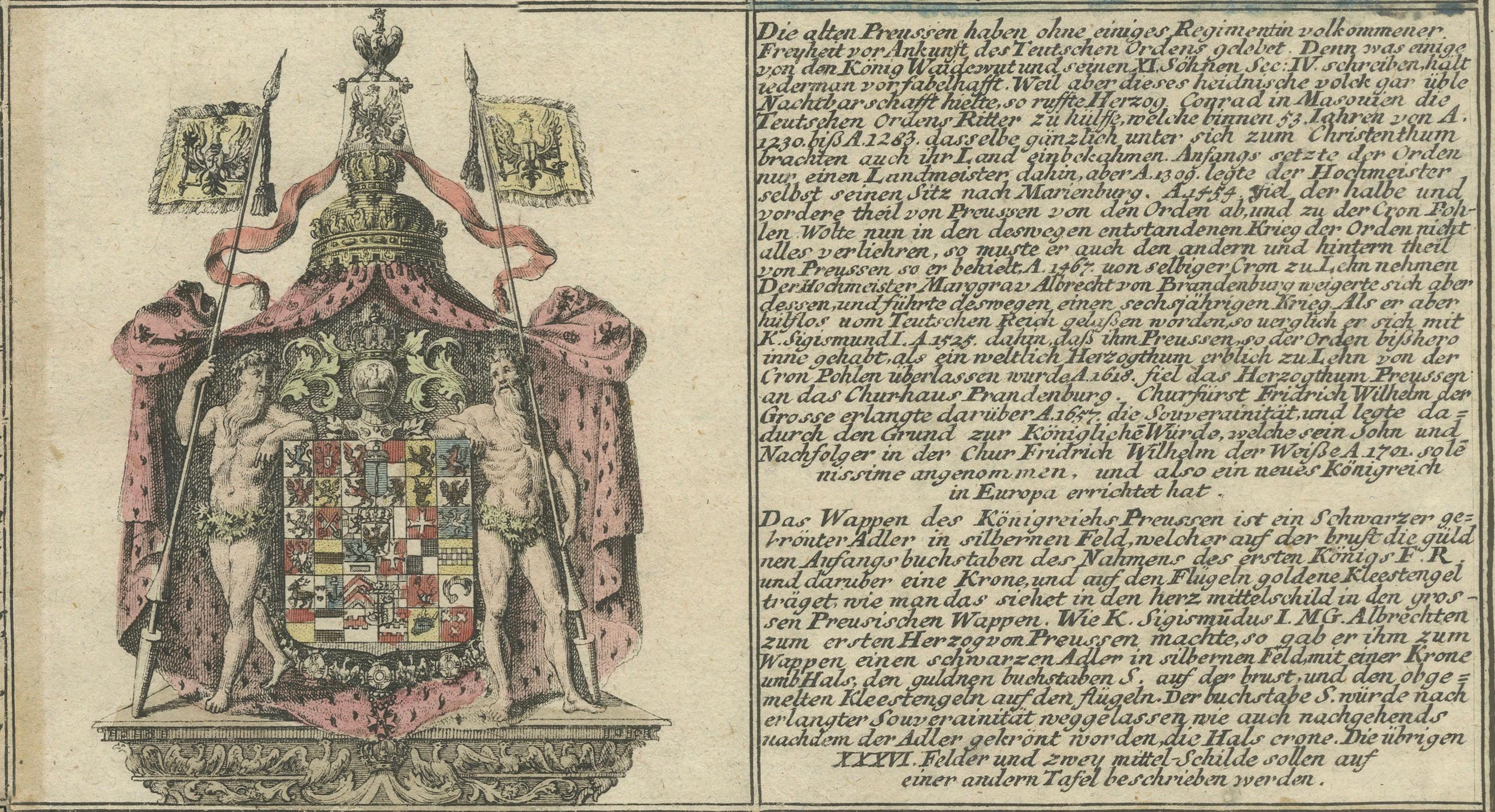 Engraved Coats of Arms of the European Empires and Kingdoms with Historical Annotations For Sale