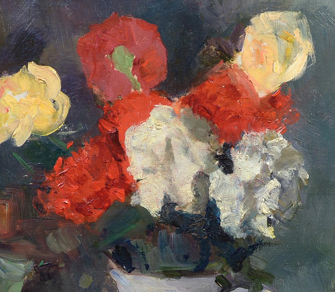Vaas met Bloemen, Flower Still Life, Dutch, Impressionist For Sale 2