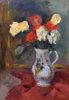 Vaas met Bloemen, Nature morte aux fleurs, Néerlandais, Impressionniste