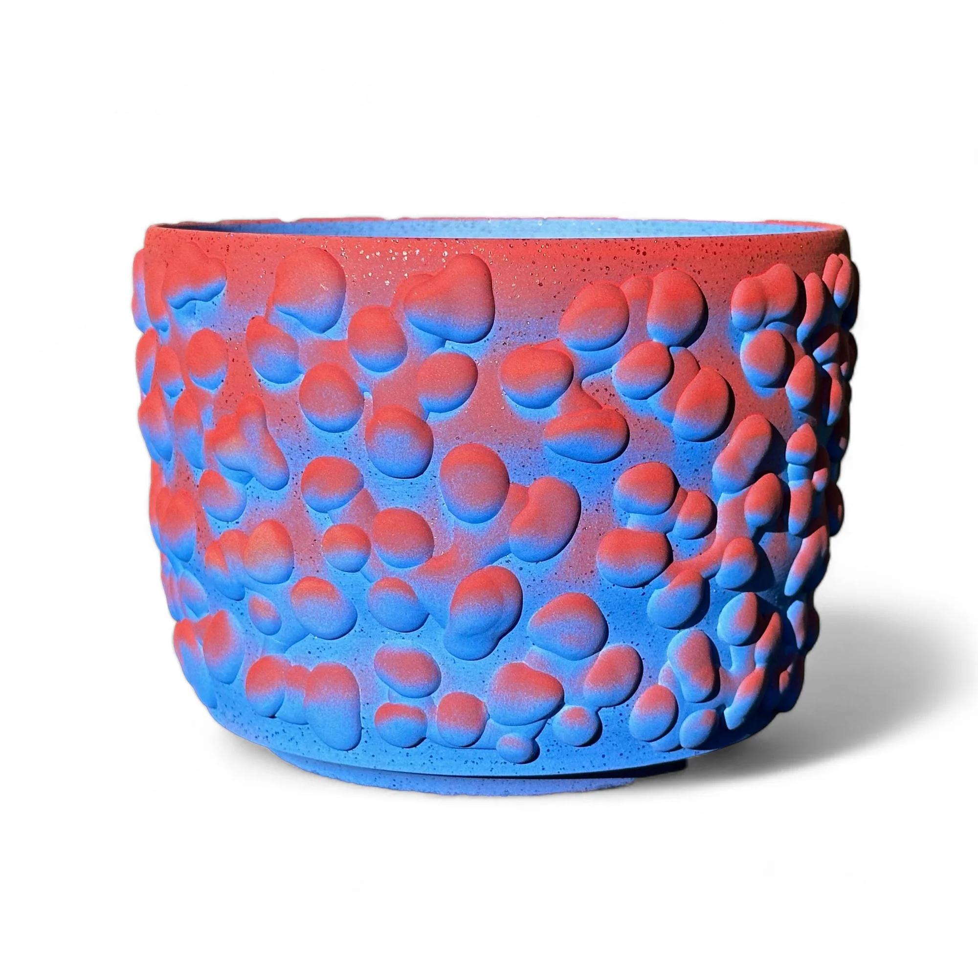 American Cobalt And Cinnabar Organic Ombre Planter For Sale