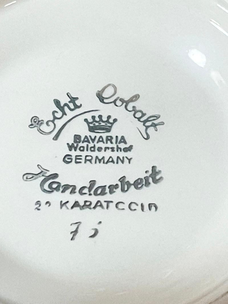 Cobalt and gold Bavaria Waldershof porcelain tea service, Germany In Good Condition In Delft, NL