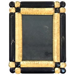 Cobalt and Gold Infused Murano Glass Picture Frame