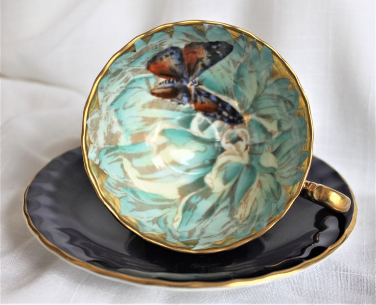 Cobalt Aynsley English Bone China Hand Painted Butterfly Tea Cup and Saucer  Set at 1stDibs | aynsley butterfly teacup, aynsley england, aynsley bone  china pattern numbers
