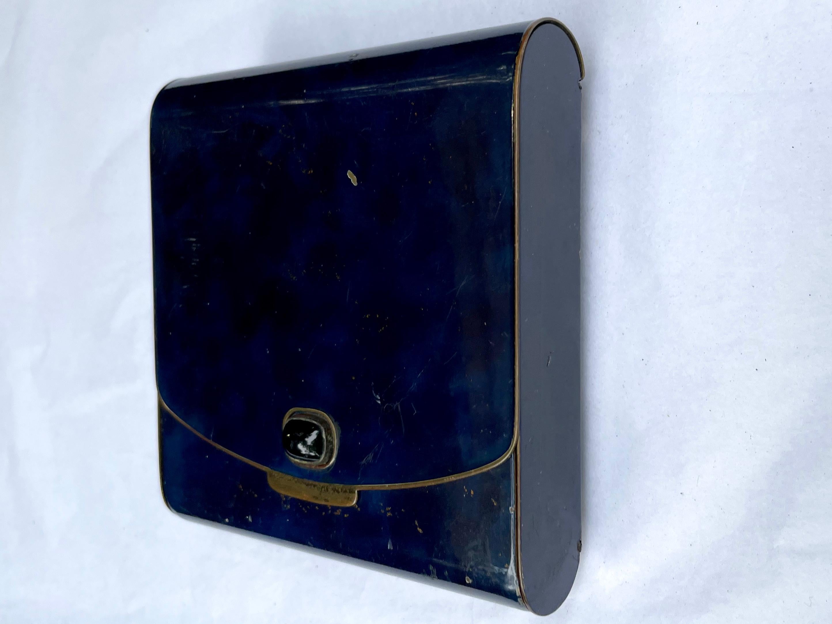 Cobalt Blue and Gold Forties Cigarette Case Card Holder 1