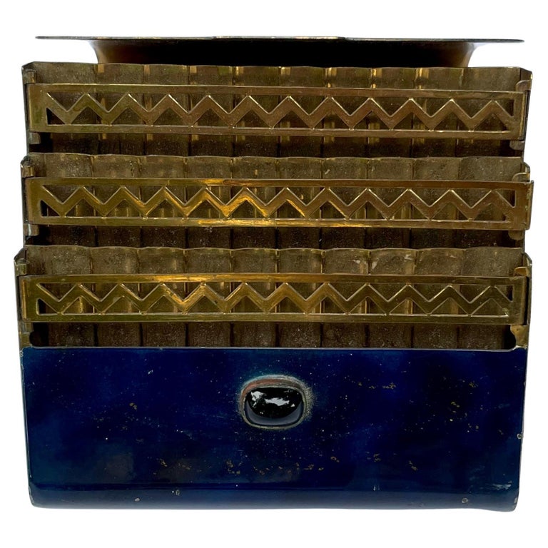 Cobalt Blue and Gold Forties Cigarette Case Card Holder at 1stDibs