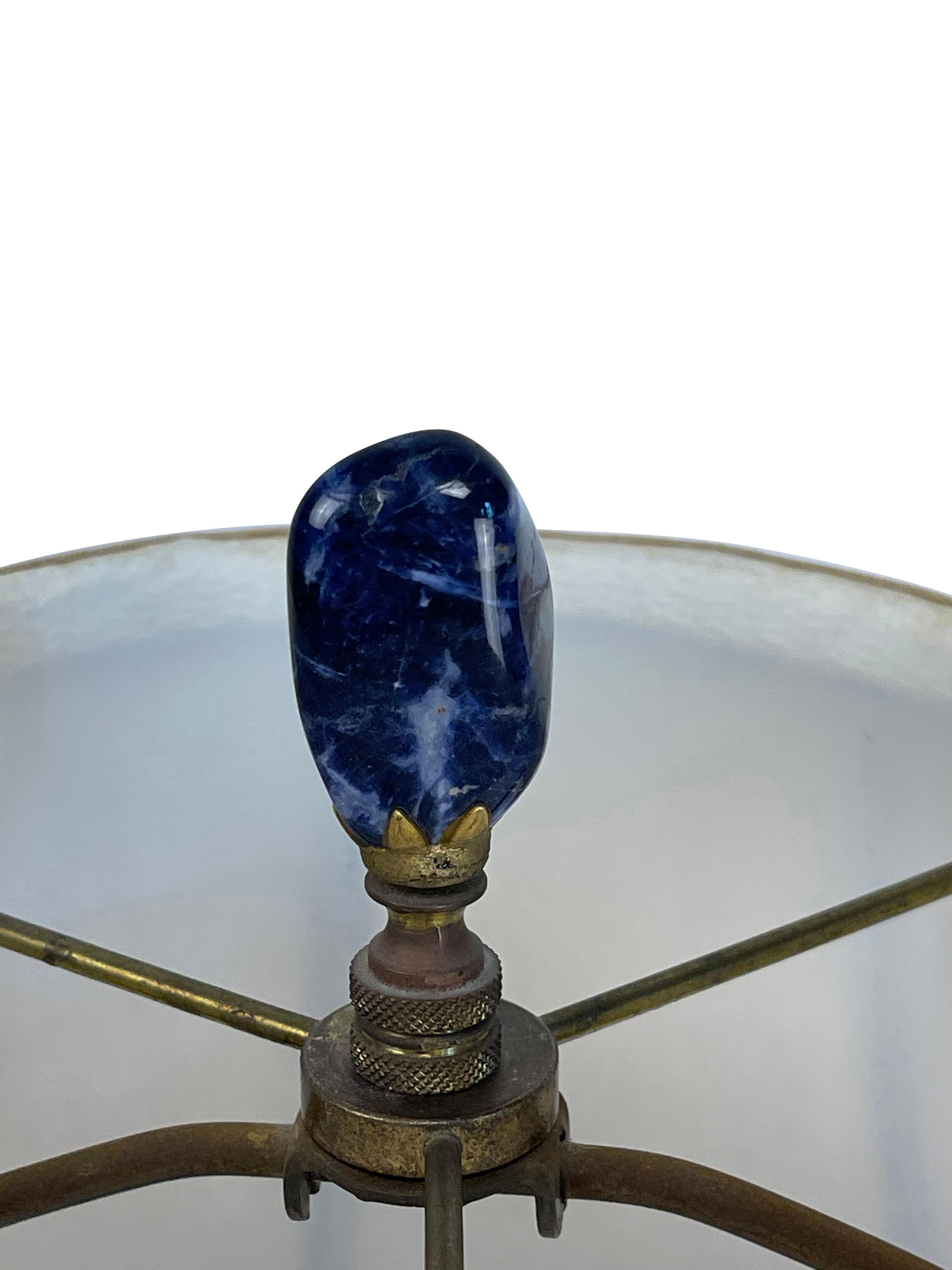 Cobalt Blue and Gold Japanese Design Porcelain Lamp In Good Condition In Essex, MA