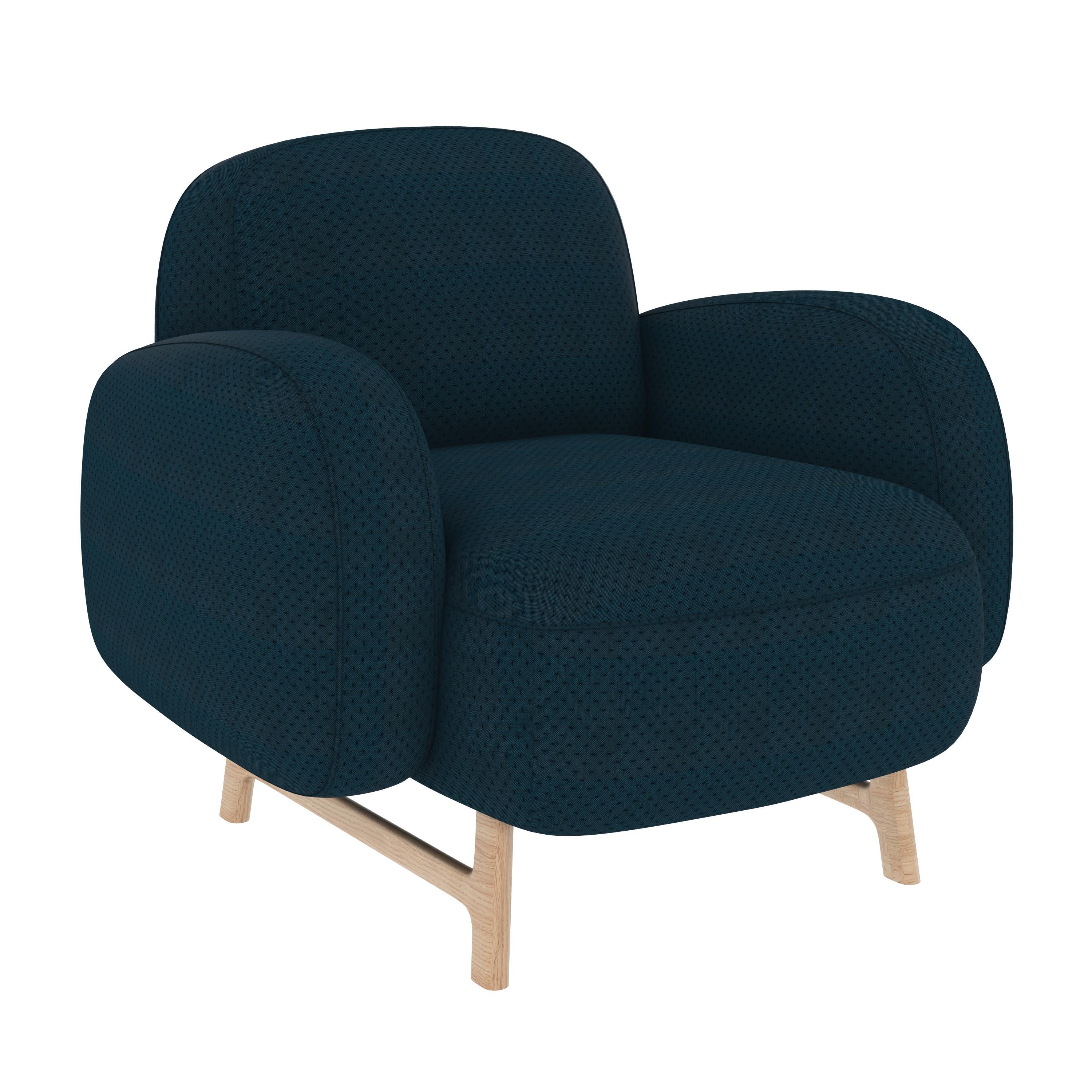 XXIe siècle et contemporain Fauteuil Auguste bleu cobalt par HARTO en vente