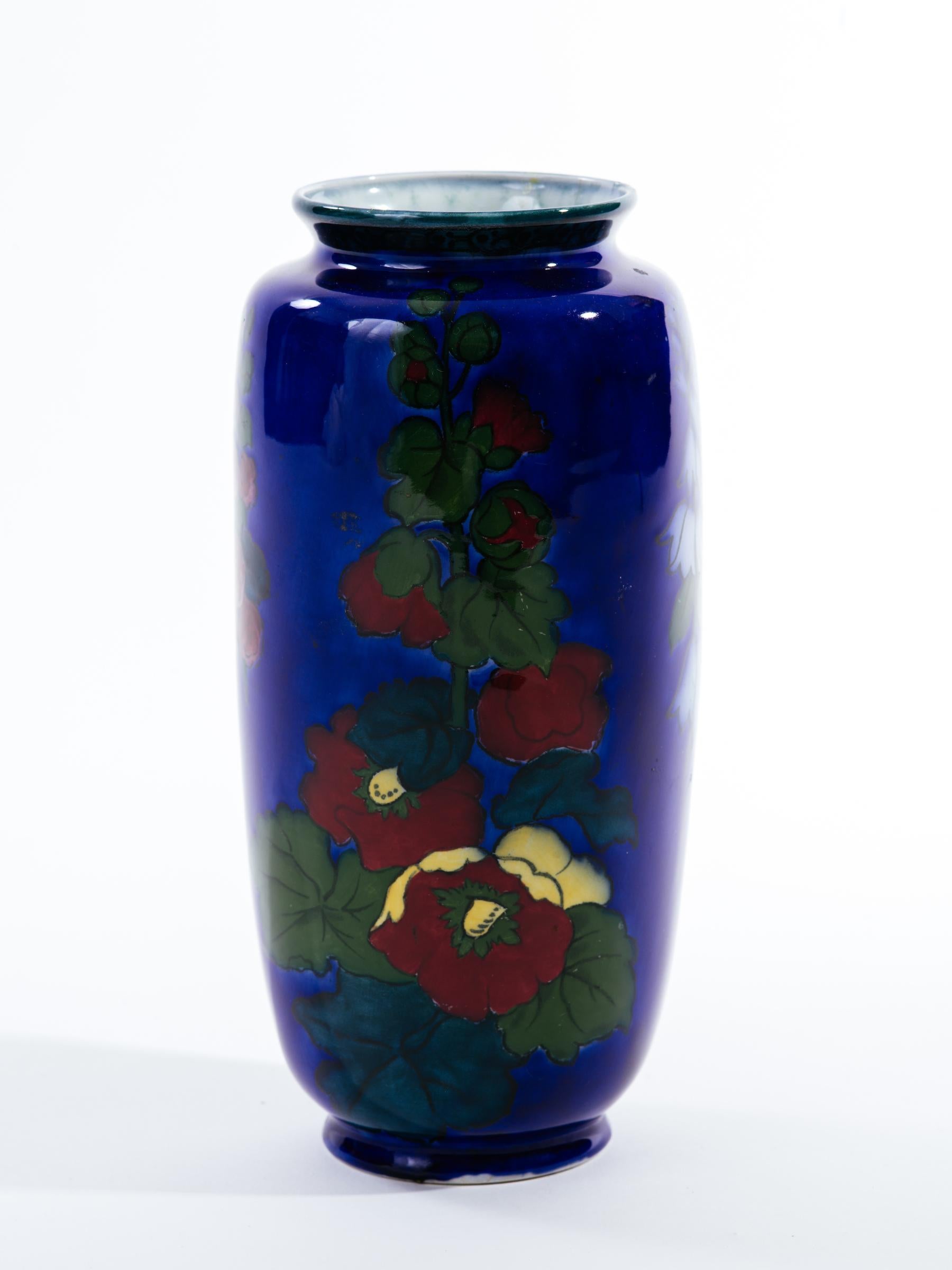 blue art deco vase