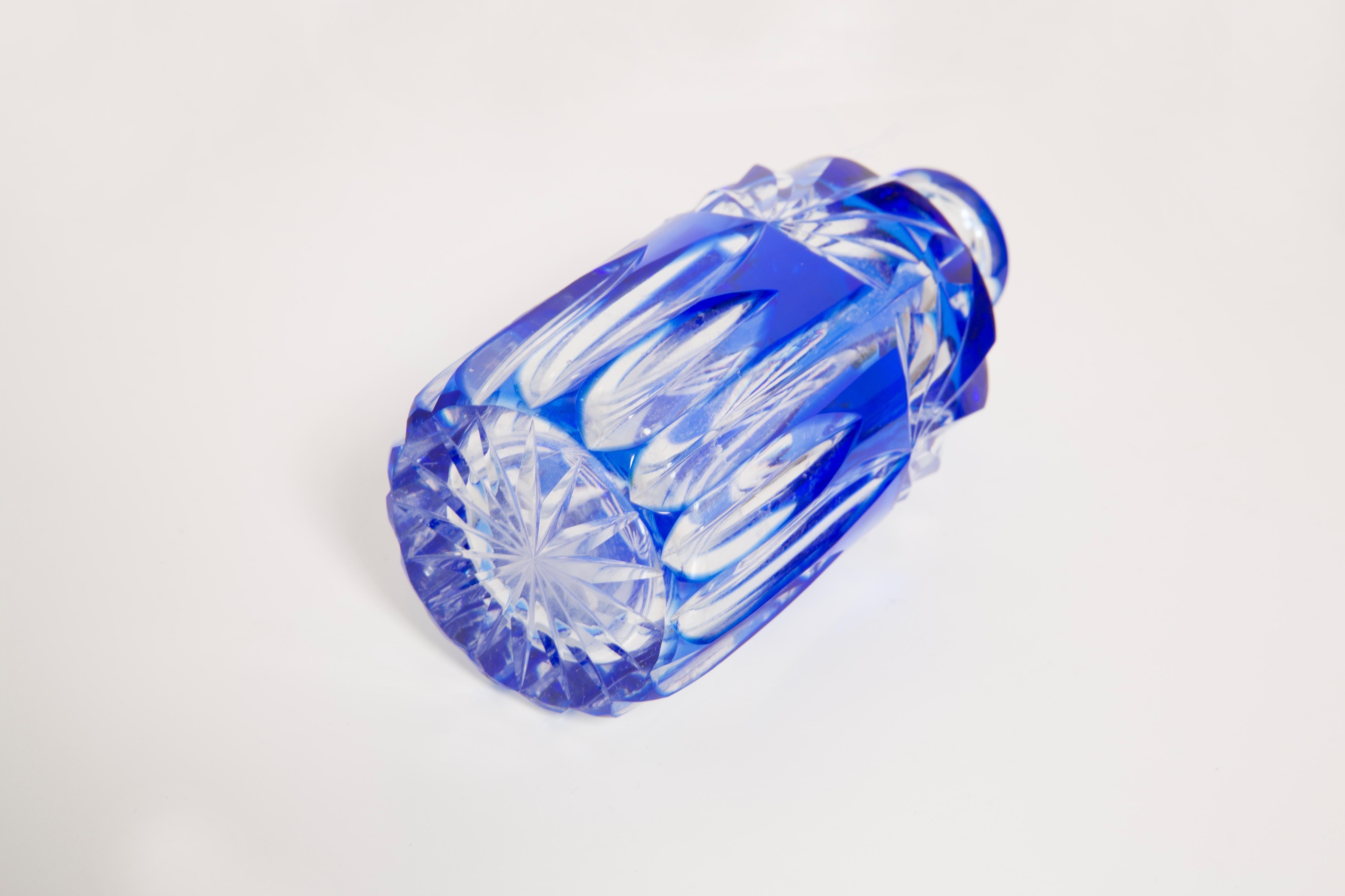 Cobalt Blue Glass Decanter with Stopper and Glasses, 20th Century, Europe, 1960s 2