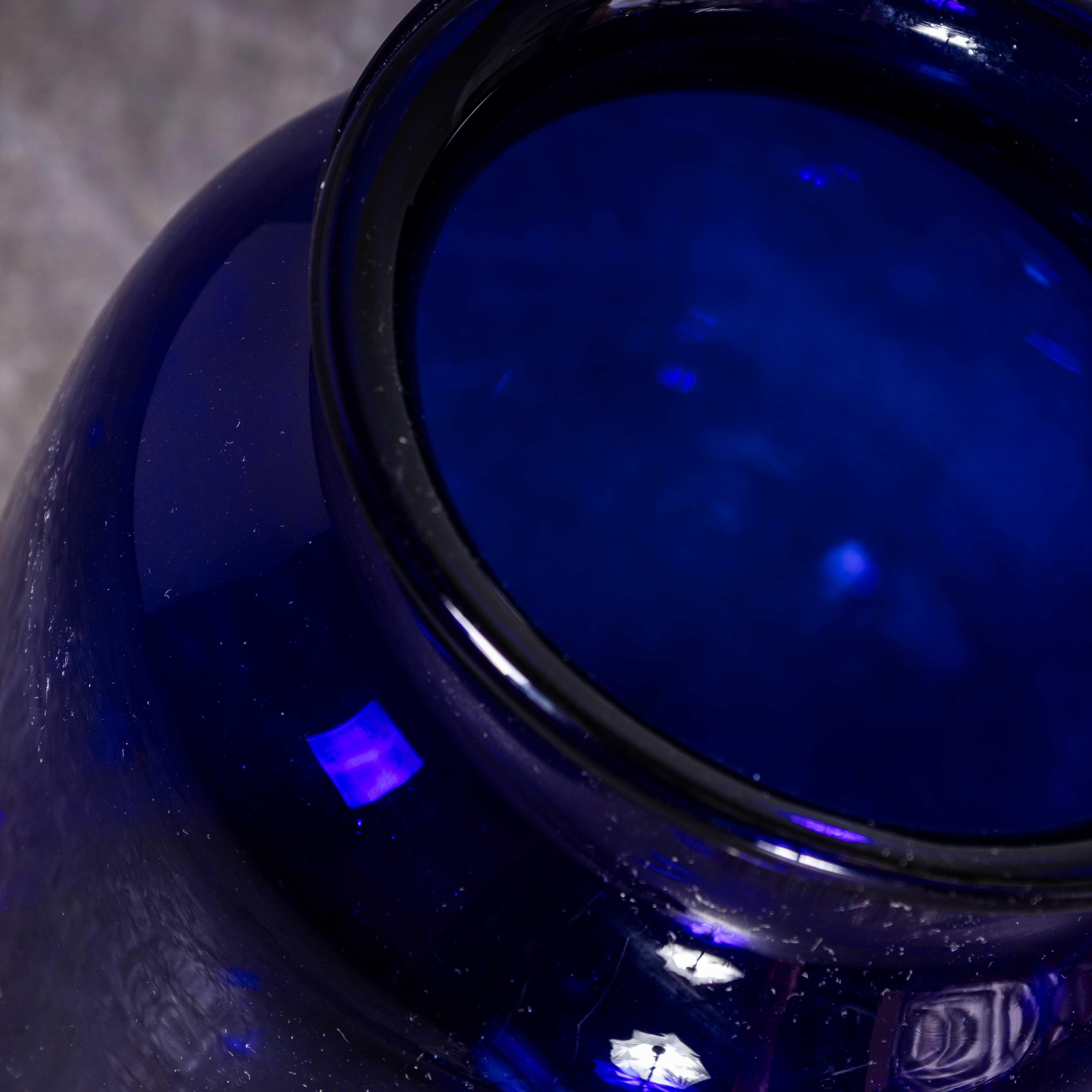 Cobalt Blue Glass Jar – Tall Vase – Mouth Blown For Sale 1