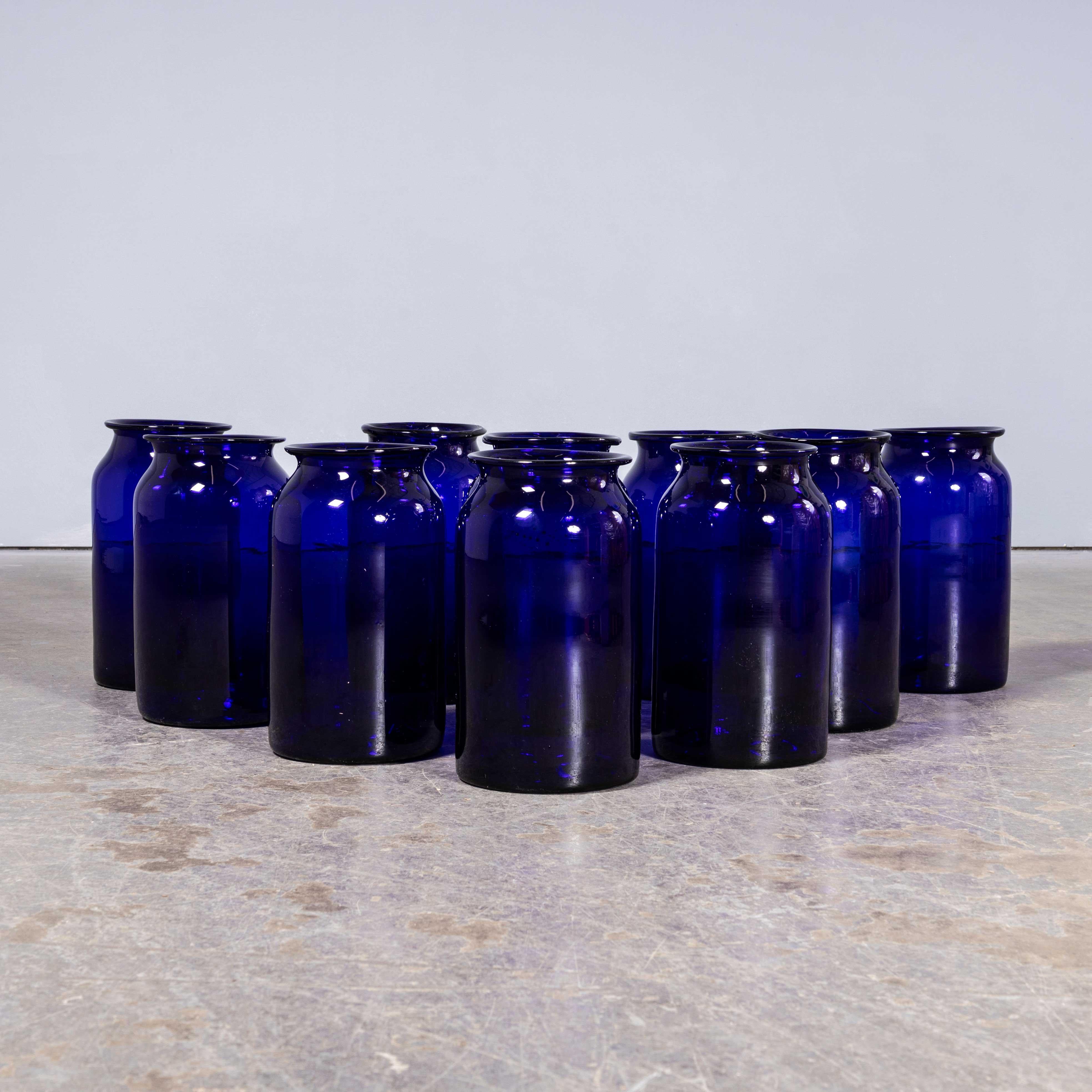 Cobalt Blue Glass Jar – Tall Vase – Mouth Blown For Sale 2