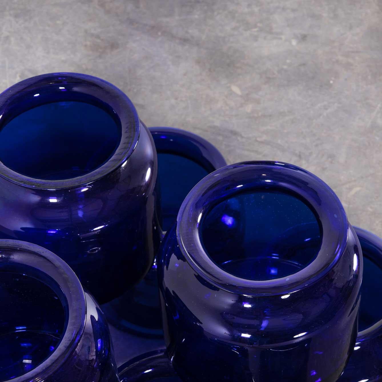 Cobalt Blue Glass Jars, Mouthblown 1